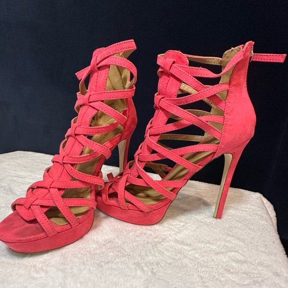 JustFab - Hot Pink High Heels US 7 - Picture 2 of 2